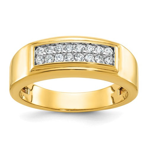 14k-ibgoodman-mens-polished-2-row-1-3-carat-aa-quality-diamond-ring-SolomonJeweler-Wichita-KS-CustomJewelry
