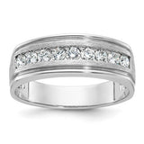 14kw-ibgoodman-mens-polished-brushed-grooved-diamond-ring-SolomonJeweler-Wichita-KS-CustomJewelry