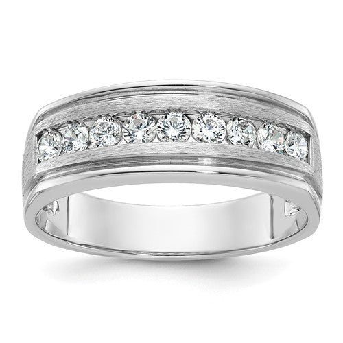 14kw-ibgoodman-mens-polished-brushed-grooved-diamond-ring-SolomonJeweler-Wichita-KS-CustomJewelry