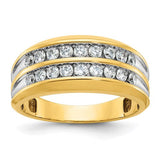 14k-w-white-rh-ibgoodman-mens-polished-two-row-diamond-ring-SolomonJeweler-Wichita-KS-CustomJewelry