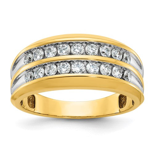 14k-w-white-rh-ibgoodman-mens-polished-two-row-diamond-ring-SolomonJeweler-Wichita-KS-CustomJewelry