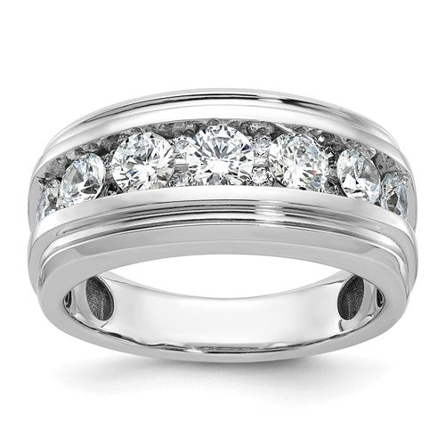 14k-white-gold-ibgoodman-mens-polished-grooved-diamond-ring-SolomonJeweler-Wichita-KS-CustomJewelry