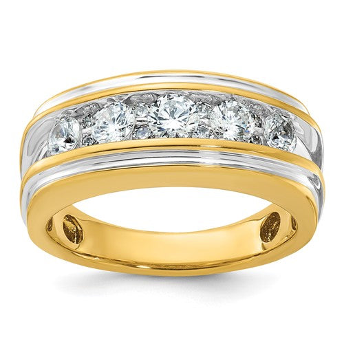 14k-ibgoodman-mens-polished-and-grooved-ring-mounting-SolomonJeweler-Wichita-KS-CustomJewelry