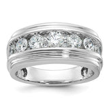 14kw-ibgoodman-mens-polished-grooved-2ct-aa-quality-diamond-ring-SolomonJeweler-Wichita-KS-CustomJewelry