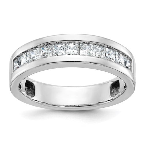 14k-white-gold-ibgoodman-mens-polished-square-11-stone-diamond-ring-SolomonJeweler-Wichita-KS-CustomJewelry