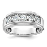 14kw-ibgoodman-mens-polished-grooved-5-stone-diamond-ring-SolomonJeweler-Wichita-KS-CustomJewelry