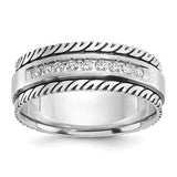 14kw-w-black-rh-ibgoodman-mens-polished-satin-grooved-diamond-ring-SolomonJeweler-Wichita-KS-CustomJewelry