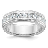 14kw-ibgoodman-mens-polished-and-milgrain-11-stone-diamond-ring-SolomonJeweler-Wichita-KS-CustomJewelry