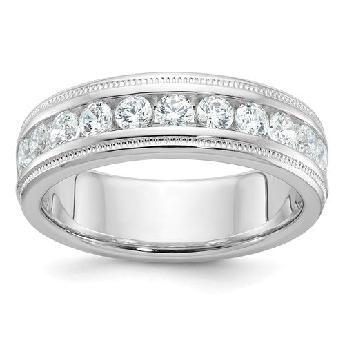 14kw-ibgoodman-mens-polished-and-milgrain-11-stone-diamond-ring-SolomonJeweler-Wichita-KS-CustomJewelry