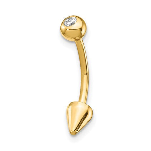 14k-16-gauge-cz-cone-belly-ring-SolomonJeweler-Wichita-KS-CustomJewelry