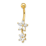 14k-14-gauge-cz-2-flower-dangle-belly-ring-SolomonJeweler-Wichita-KS-CustomJewelry