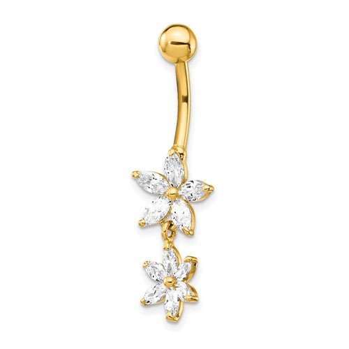 14k-14-gauge-cz-2-flower-dangle-belly-ring-SolomonJeweler-Wichita-KS-CustomJewelry