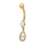14k-14-gauge-cz-teardrop-dangle-belly-ring-SolomonJeweler-Wichita-KS-CustomJewelry