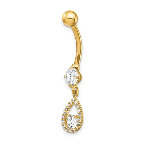 14k-14-gauge-cz-teardrop-dangle-belly-ring-SolomonJeweler-Wichita-KS-CustomJewelry
