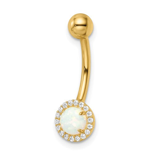 14k-14-gauge-created-opal-and-cz-belly-ring-SolomonJeweler-Wichita-KS-CustomJewelry
