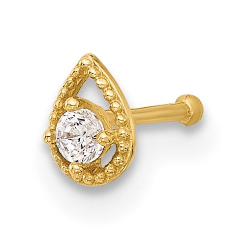 14k-20-gauge-polished-cz-teardrop-nose-stud-SolomonJeweler-Wichita-KS-CustomJewelry