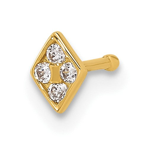 14k-22-gauge-polished-cz-diamond-shaped-nose-stud-SolomonJeweler-Wichita-KS-CustomJewelry