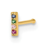 14k-22-gauge-polished-multicolor-cz-bar-nose-stud-SolomonJeweler-Wichita-KS-CustomJewelry