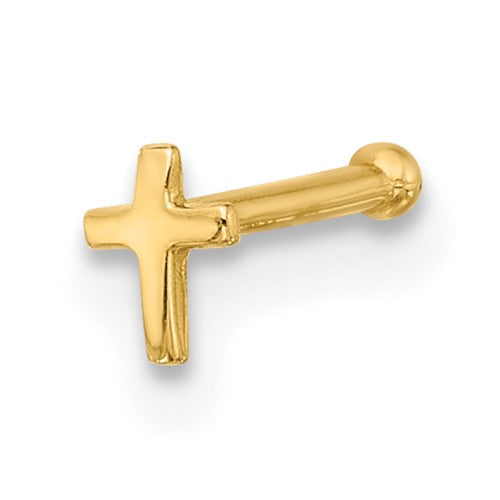 14k-20-gauge-polished-cross-nose-stud-SolomonJeweler-Wichita-KS-CustomJewelry