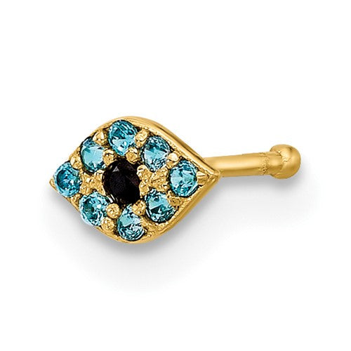 14k-20-gauge-polished-blue-cz-evil-eye-nose-stud-SolomonJeweler-Wichita-KS-CustomJewelry