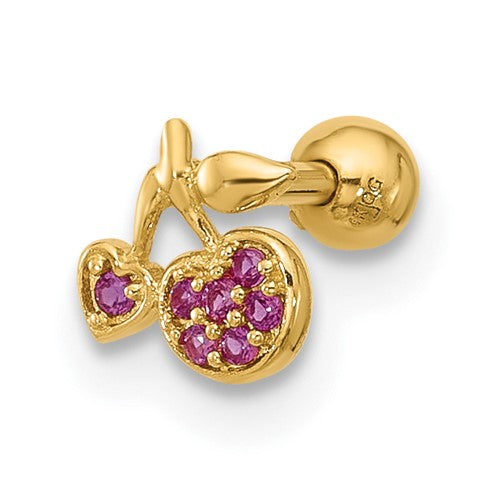 14k-18-gauge-polished-cz-cherry-cartilage-stud-SolomonJeweler-Wichita-KS-CustomJewelry