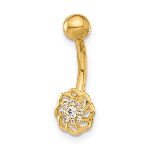 14k-14-gauge-polished-cz-flower-navel-belly-ring-SolomonJeweler-Wichita-KS-CustomJewelry