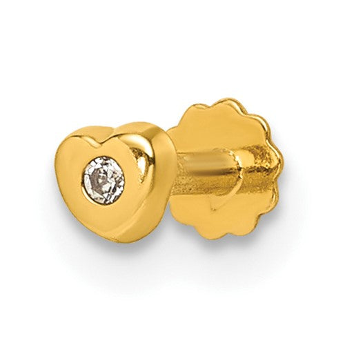 14k-polished-heart-cz-16-gauge-labret-stud-SolomonJeweler-Wichita-KS-CustomJewelry