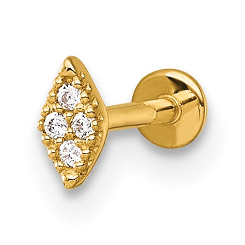 14k-18-gauge-polished-and-textured-cz-navette-labret-stud-SolomonJeweler-Wichita-KS-CustomJewelry