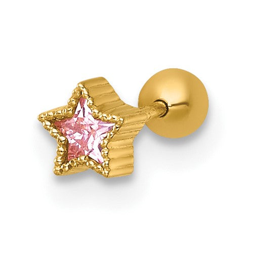 14k-22-gauge-polished-and-beaded-pink-cz-star-labret-stud-SolomonJeweler-Wichita-KS-CustomJewelry