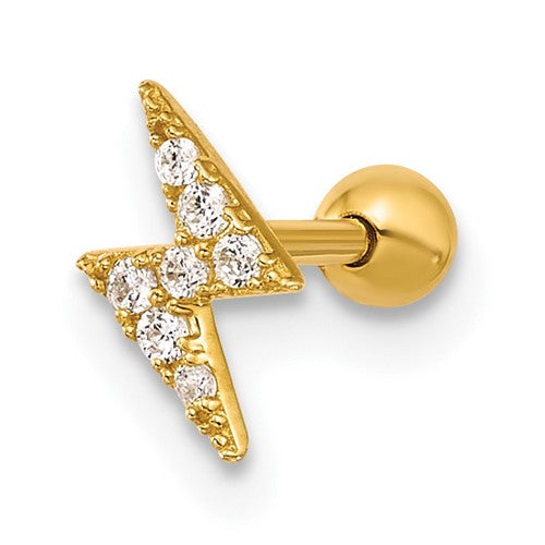 14k-18-gauge-polished-cz-lightning-bolt-labret-stud-SolomonJeweler-Wichita-KS-CustomJewelry