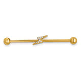14k-16-gauge-polished-cz-lightning-bolt-industrial-bar-SolomonJeweler-Wichita-KS-CustomJewelry