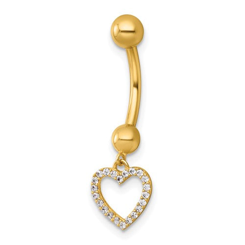 14k-14-gauge-polished-cz-dangling-open-heart-navel-ring-SolomonJeweler-Wichita-KS-CustomJewelry
