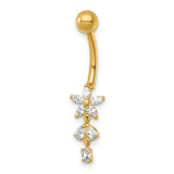 14k-14-gauge-polished-cz-dangling-flower-navel-ring-SolomonJeweler-Wichita-KS-CustomJewelry