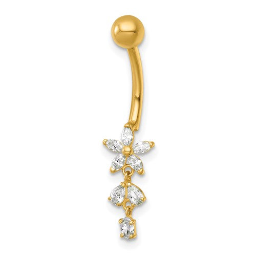 14k-14-gauge-polished-cz-dangling-flower-navel-ring-SolomonJeweler-Wichita-KS-CustomJewelry