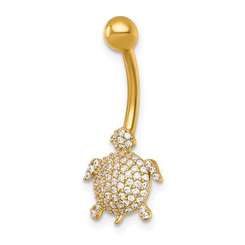 14k-14-gauge-polished-pave-cz-turtle-navel-ring-SolomonJeweler-Wichita-KS-CustomJewelry