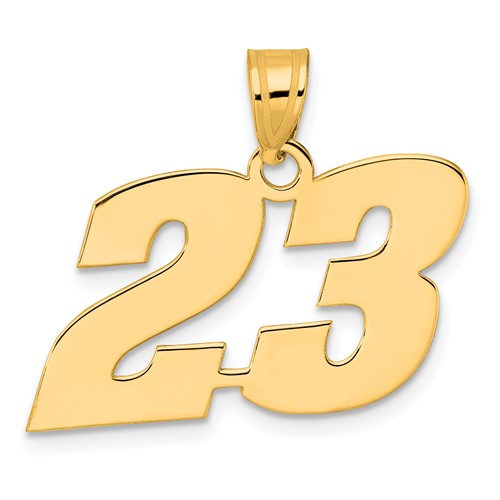 14k-polished-block-number-23-pendant-SolomonJeweler-Wichita-KS-CustomJewelry