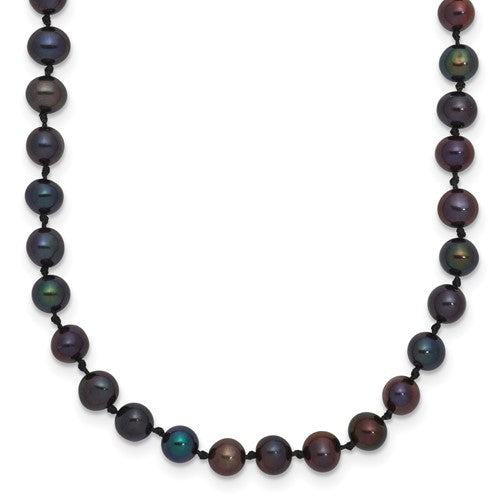 14k-4-5mm-black-near-round-freshwater-cultured-pearl-necklace-SolomonJeweler-Wichita-KS-CustomJewelry