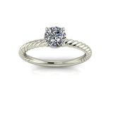 1/2 Ctw Braided Solitaire Lab Diamond Engagement Ring (VS1-G)