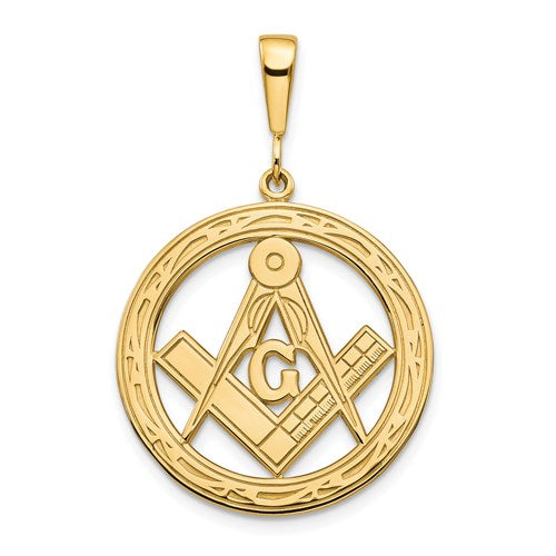 14k-polished-textured-large-masonic-symbol-pendant-SolomonJeweler-Wichita-KS-CustomJewelry