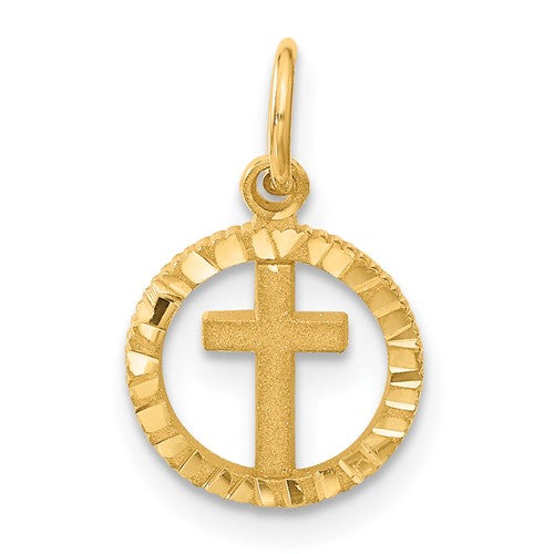 14k-eternal-life-cross-in-circle-charm-SolomonJeweler-Wichita-KS-CustomJewelry