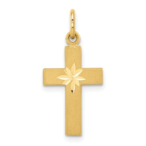 14k-small-diamond-cut-cross-pendant-SolomonJeweler-Wichita-KS-CustomJewelry