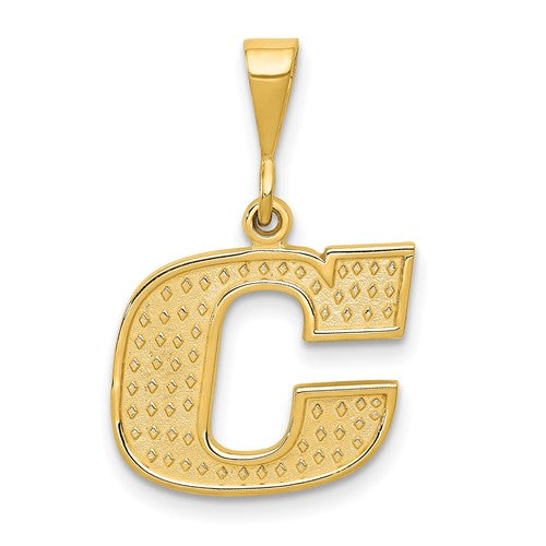 14k-textured-initial-c-charm-SolomonJeweler-Wichita-KS-CustomJewelry