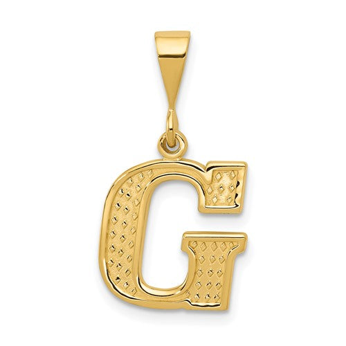 14k-textured-initial-g-charm-SolomonJeweler-Wichita-KS-CustomJewelry