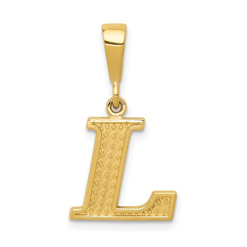 14k-textured-initial-l-charm-SolomonJeweler-Wichita-KS-CustomJewelry
