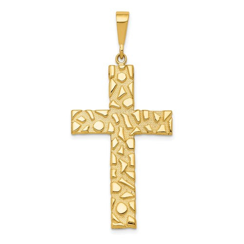 14k-nugget-style-cross-pendant-SolomonJeweler-Wichita-KS-CustomJewelry