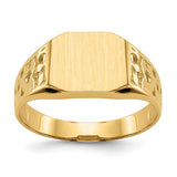 14k gold men's signet ring with 10.5x9.0mm open back design, jewelry ring from Solomon Jewelers.