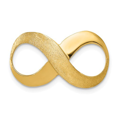 14k-infinity-figure-eight-polished-and-textured-slide-SolomonJeweler-Wichita-KS-CustomJewelry