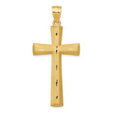 14k-satin-and-diamond-cut-cross-pendant-SolomonJeweler-Wichita-KS-CustomJewelry