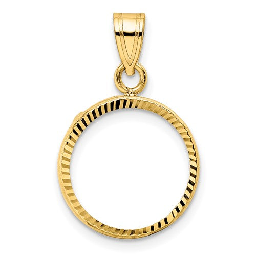 14k-polished-and-diamond-cut-14-0mm-prong-coin-bezel-pendant-SolomonJeweler-Wichita-KS-CustomJewelry