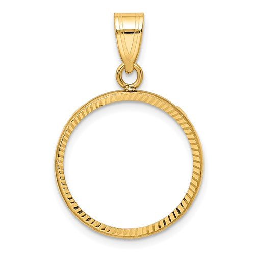 14k-polished-and-diamond-cut-18-0mm-prong-coin-bezel-pendant-SolomonJeweler-Wichita-KS-CustomJewelry